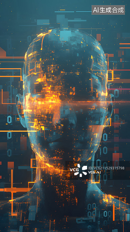【AI数字艺术】抽象人工智能概念背景图片素材