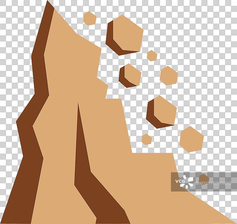 山体滑坡彩色图标山灾害雪崩图片素材