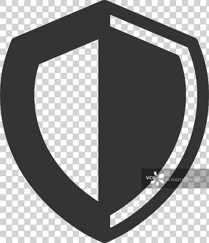 黑色盾牌图标，保护符号，安全标志图片素材