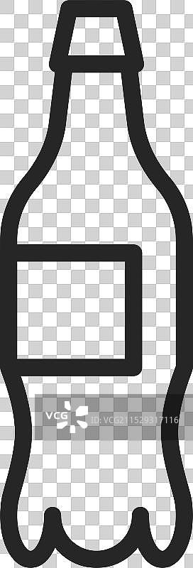 塑料瓶线条图标，汽水或饮用水图片素材