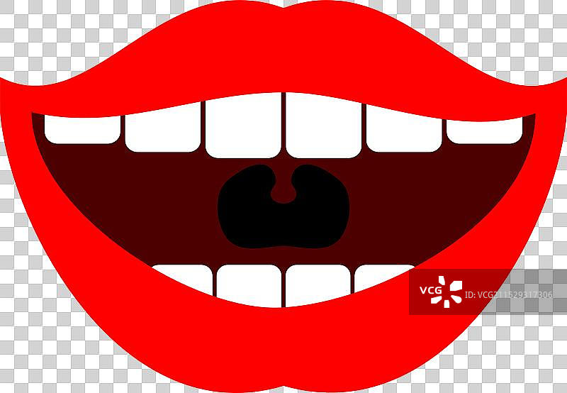 尖叫的女性嘴巴，性感微笑图标图片素材