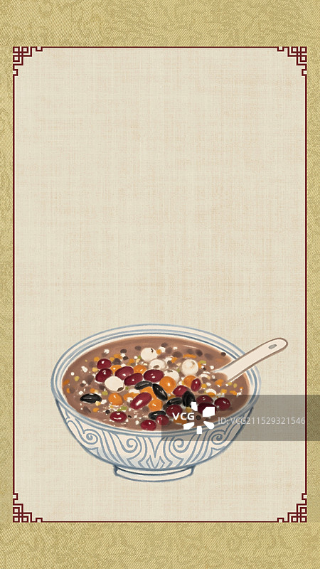 中国风国风水墨风天津特色小吃马记茶汤插画健康特色美食年俗美味二十四节气插画图片素材