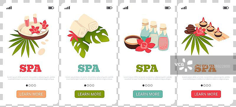 水疗网站横幅，蜡烛与热带叶子图片素材