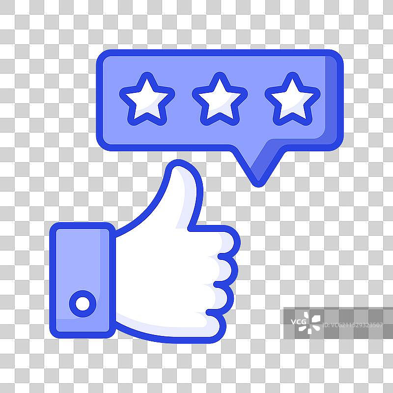 检查这个美丽的反馈，竖起大拇指。图片素材