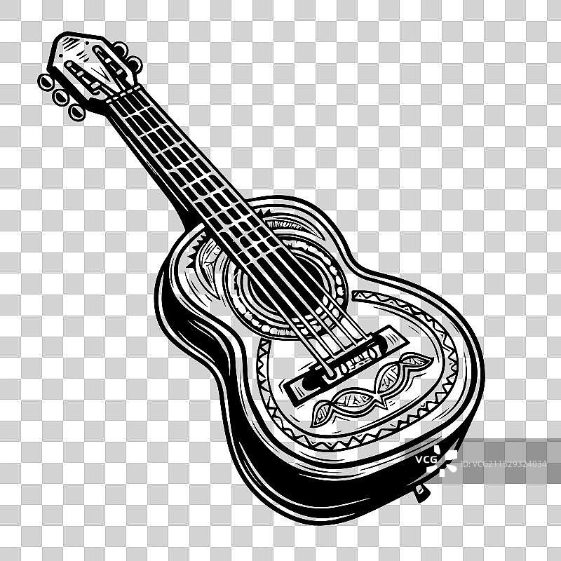 风格化的古典吉他复古吉他图片素材