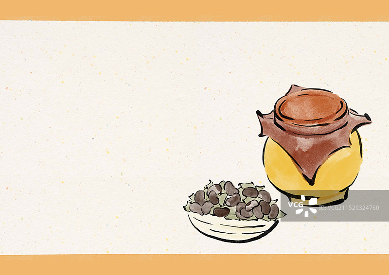 国潮风临沂美食插画-八宝豆豉图片素材
