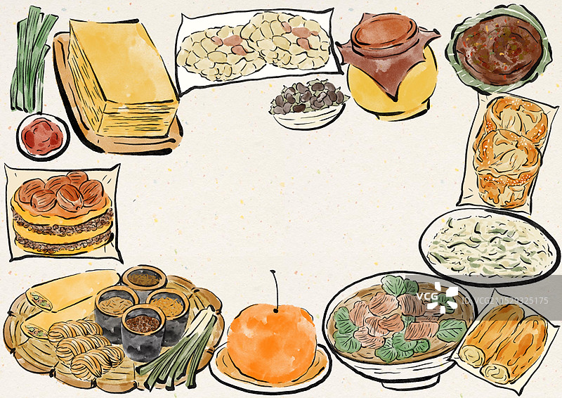 国潮风临沂美食插画图片素材