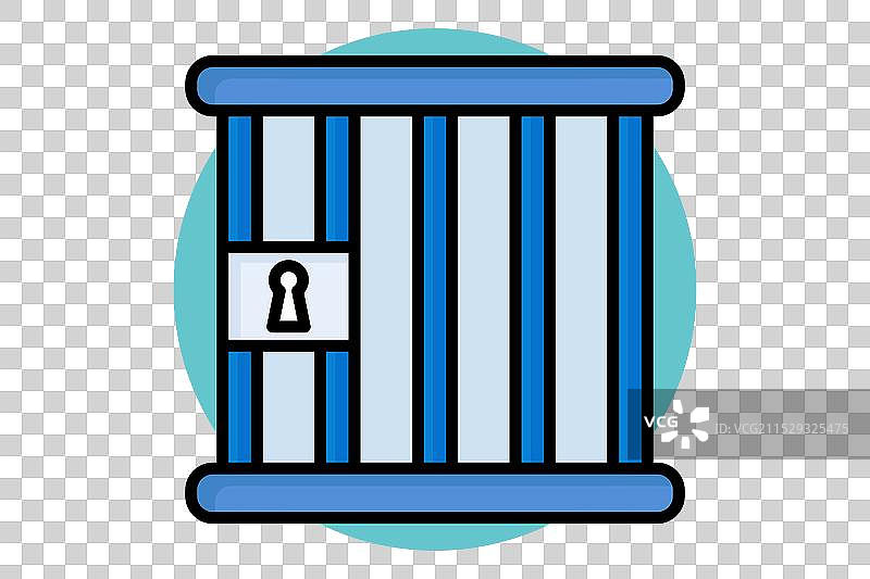 监狱彩色轮廓图标图片素材