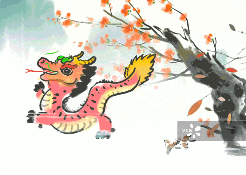水墨动画插图自然动物新媒体配图图片素材