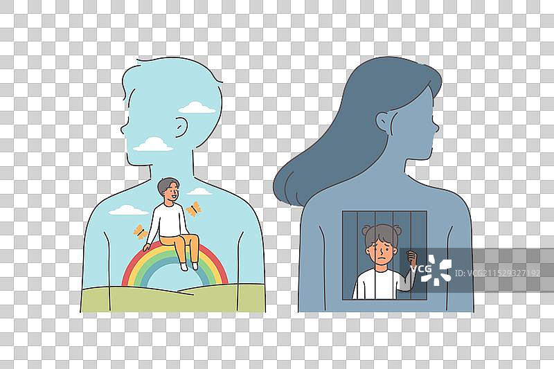 童年对男性心理健康的影响图片素材