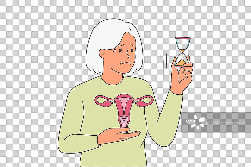 老年女性经历激素变化的更年期图片素材