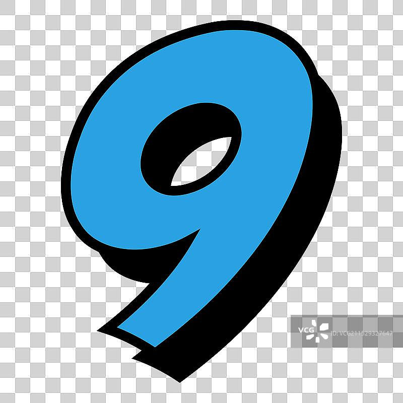 数字9的3D风格彩色现代排版图片素材