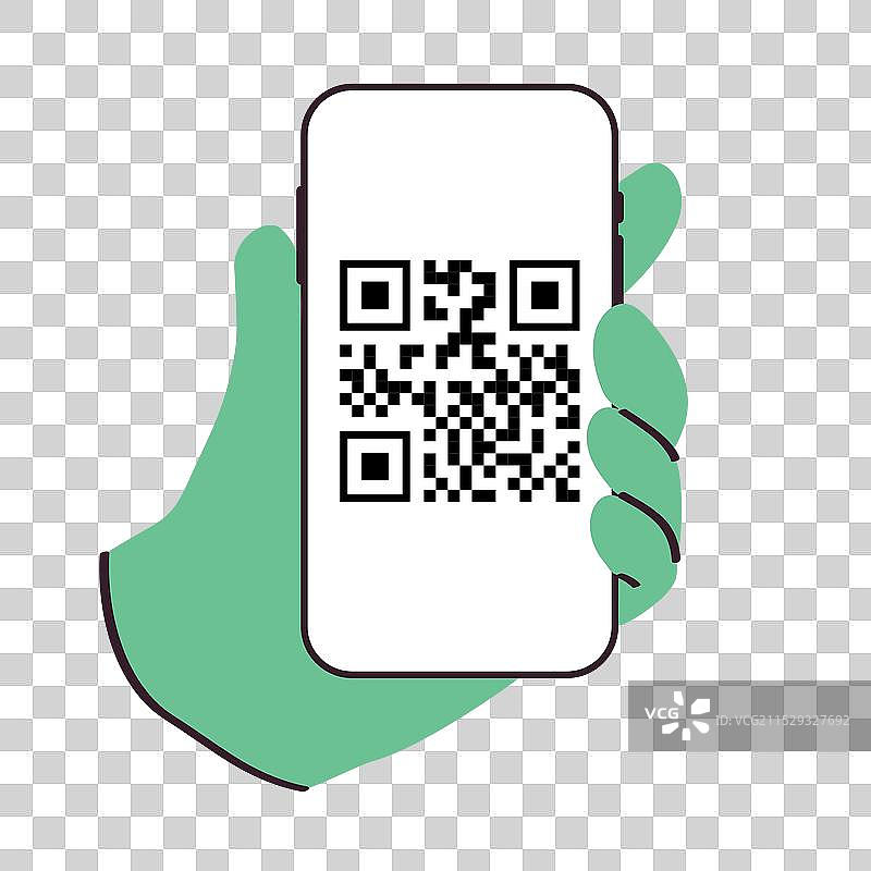 手握手机二维码图片素材