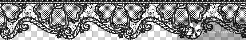 蕾丝花卉装饰无缝边框图片素材
