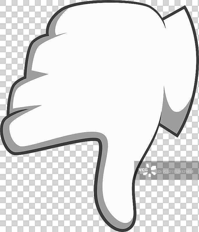 拇指向下的漫画手势卡通图标图片素材