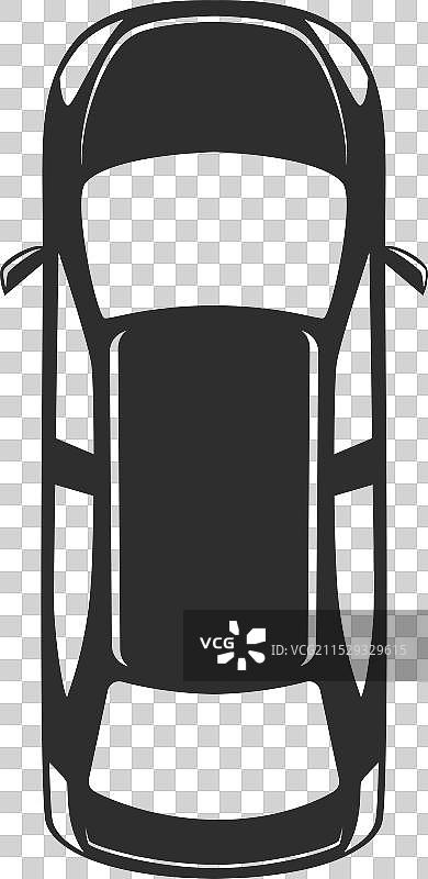 现代城市轿车黑色图标的俯视图图片素材