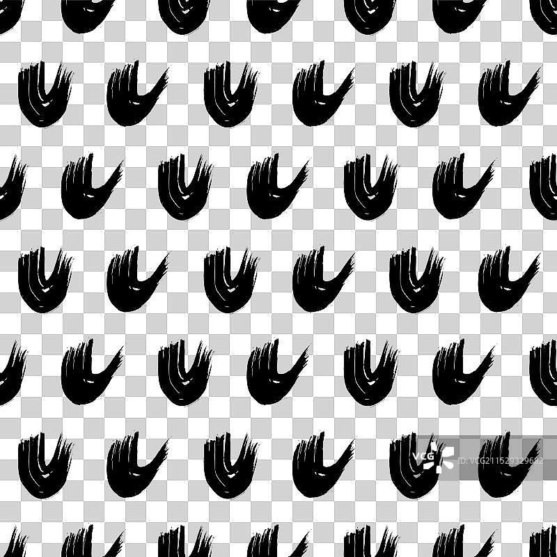 黑色波浪状磨损刷的无缝图案图片素材