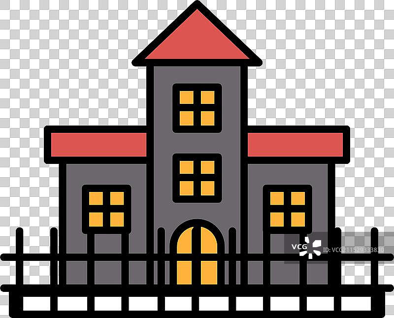 监狱建筑的线条艺术风格图片素材