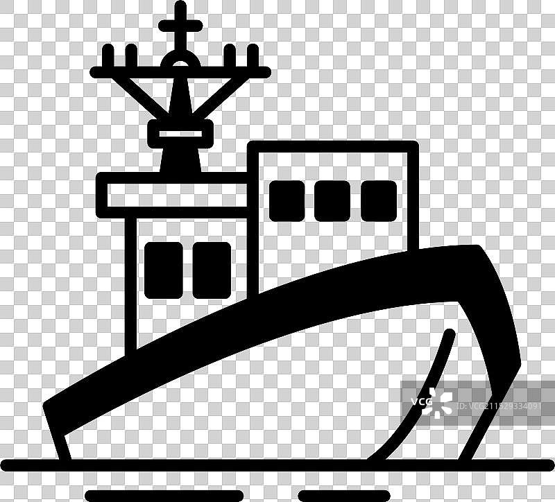 一艘黑色船体和白色顶部的大船图片素材