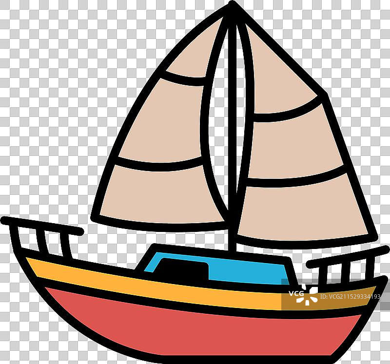 一幅黑白的帆船素描图片素材