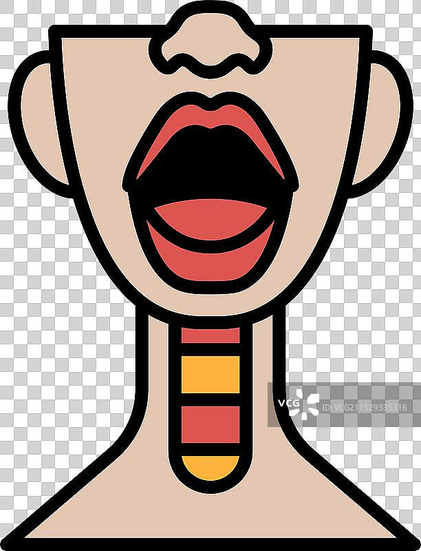 喉部器官的线条画风格图片素材