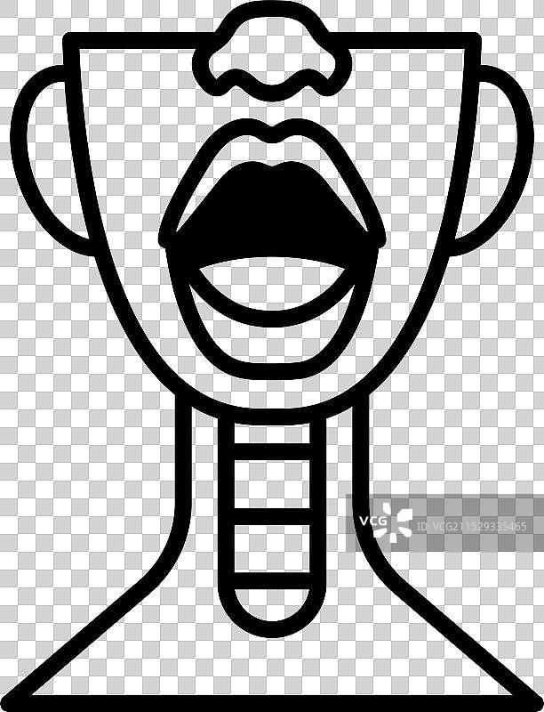 喉部器官的线条画风格图片素材