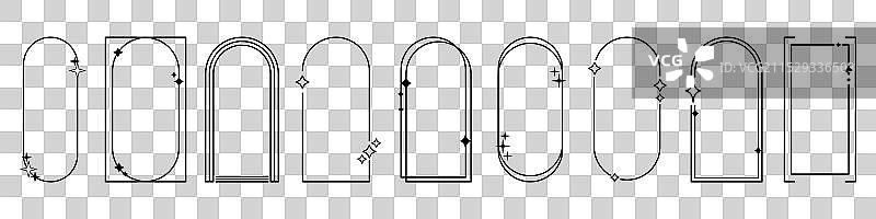 几何极简风格的星星框架图片素材