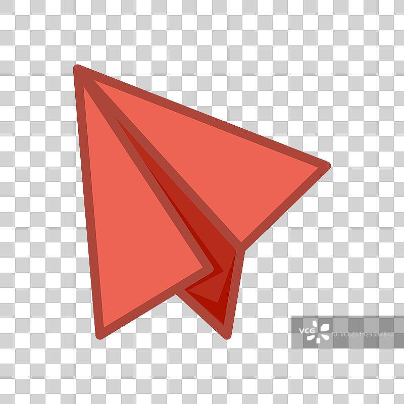 红色纸飞机图标，孤立的纸飞机图片素材