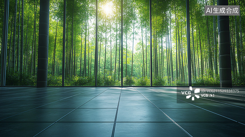 【AI数字艺术】竹林，平台，路面，停车场，展厅，背景图片素材