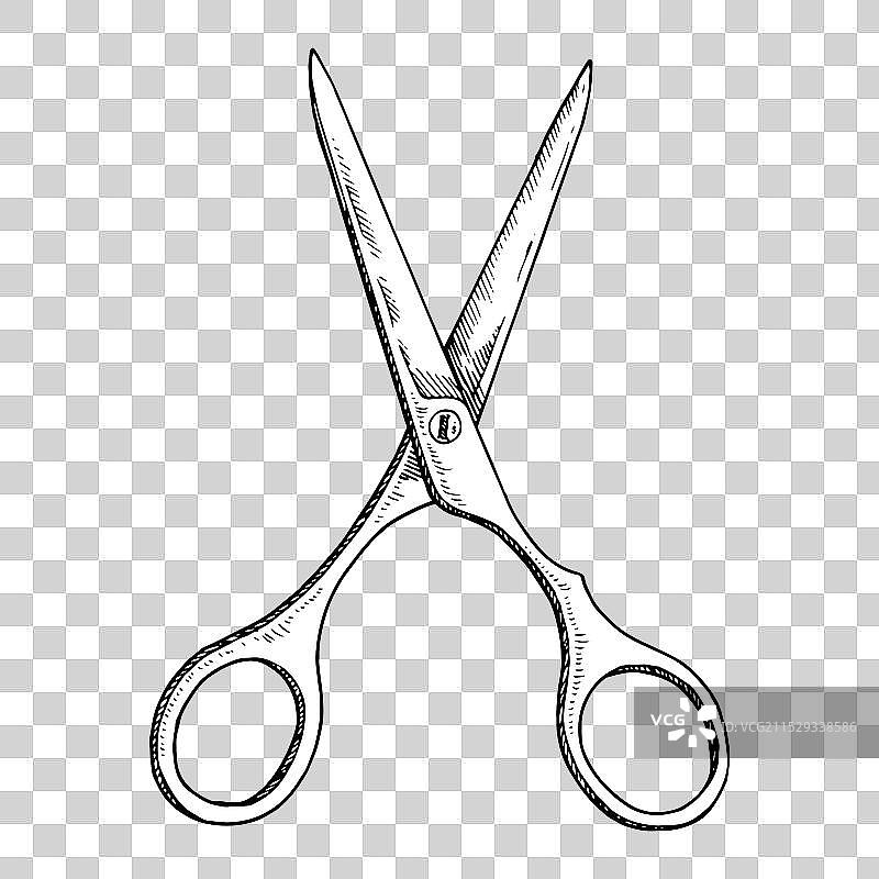 复古手绘的理发场景图片素材