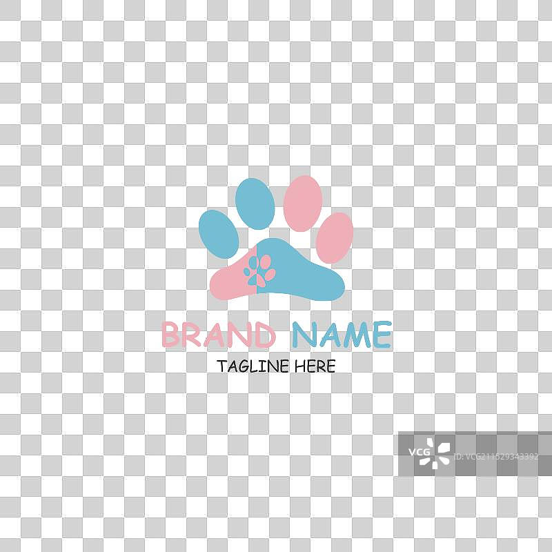 宠物店标志设计与爪印图片素材