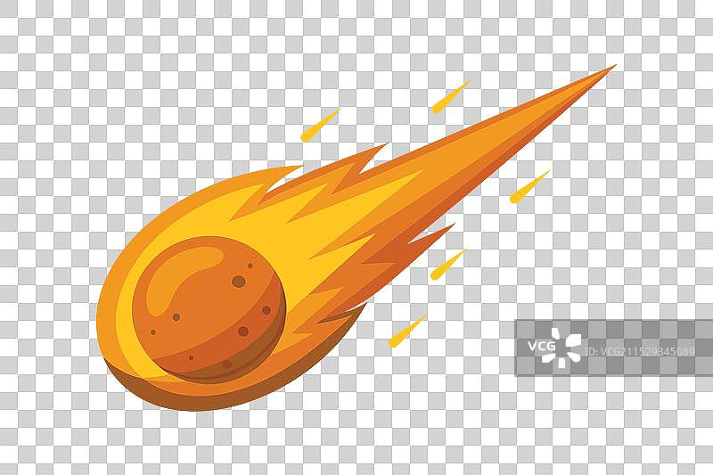 飞行的流星在白色背景上图片素材