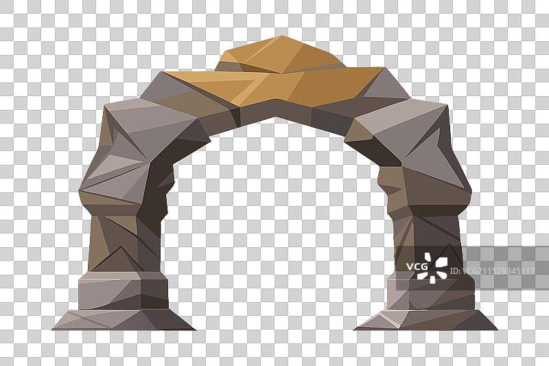 宏伟的人造岩石拱门，背景为白色图片素材