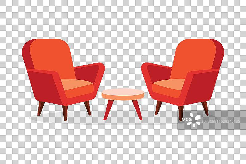 现代家具套装，包含两把时尚椅子图片素材