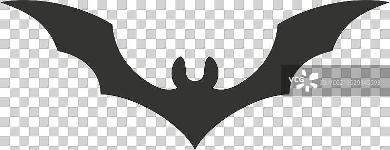 黑色剪影蝙蝠恐怖翅膀动物图标图片素材