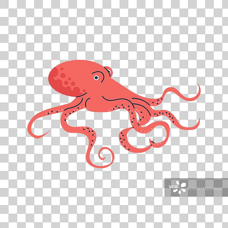 卡通章鱼图标，水生动物与图片素材