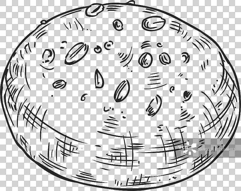 芝麻面包绘图 新鲜烘焙食品雕刻图片素材