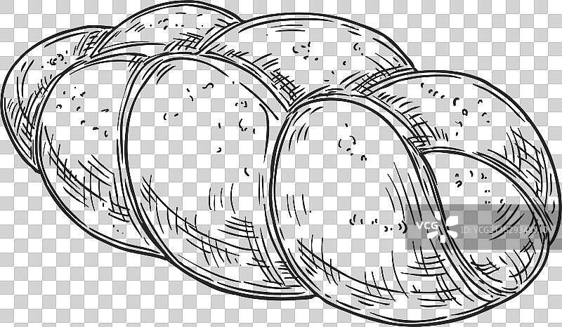 编织发髻 雕刻的哈拉面包 自制面包图片素材
