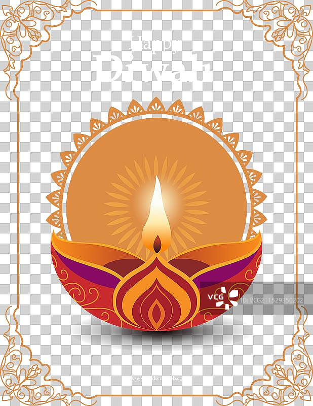 快乐的排灯节祝福卡片图片素材