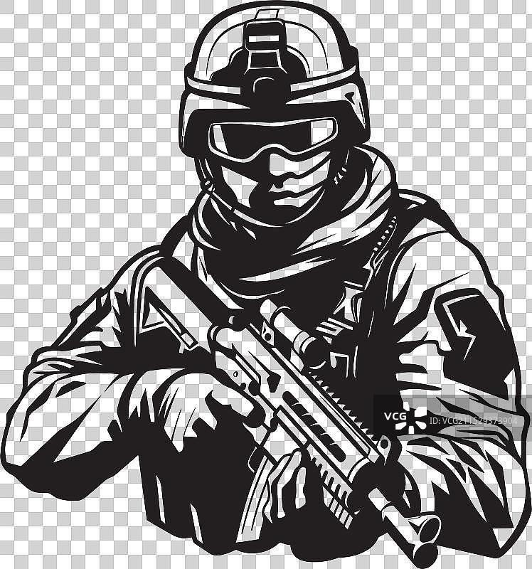 战场前线防御者突击步枪标志图片素材