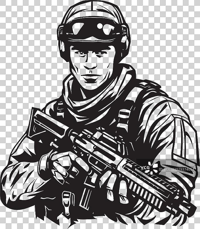 武装保护者士兵标志设计战士图片素材