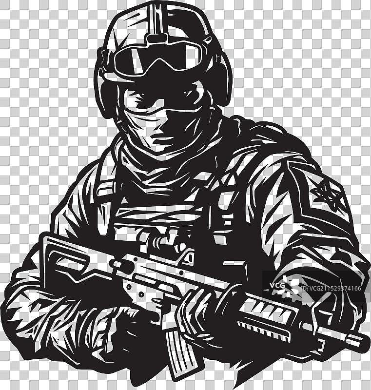 守护者战士手持突击步枪图片素材