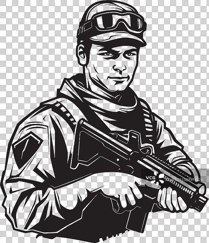 战士哨兵战术步枪图标图片素材