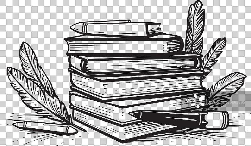 学者塔经典书籍堆叠标志图书馆图片素材