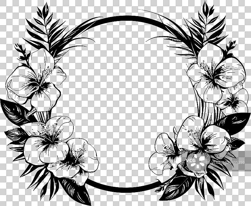 异国情调的伊甸园热带花园边界设计百合图片素材