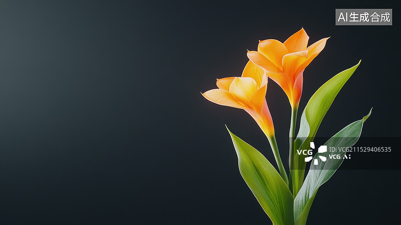 【AI数字艺术】黑色背景上的白色马蹄莲图片素材