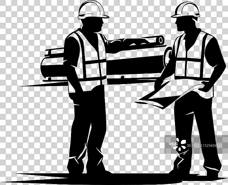 蓝图兄弟会工程师与纸张图标图片素材