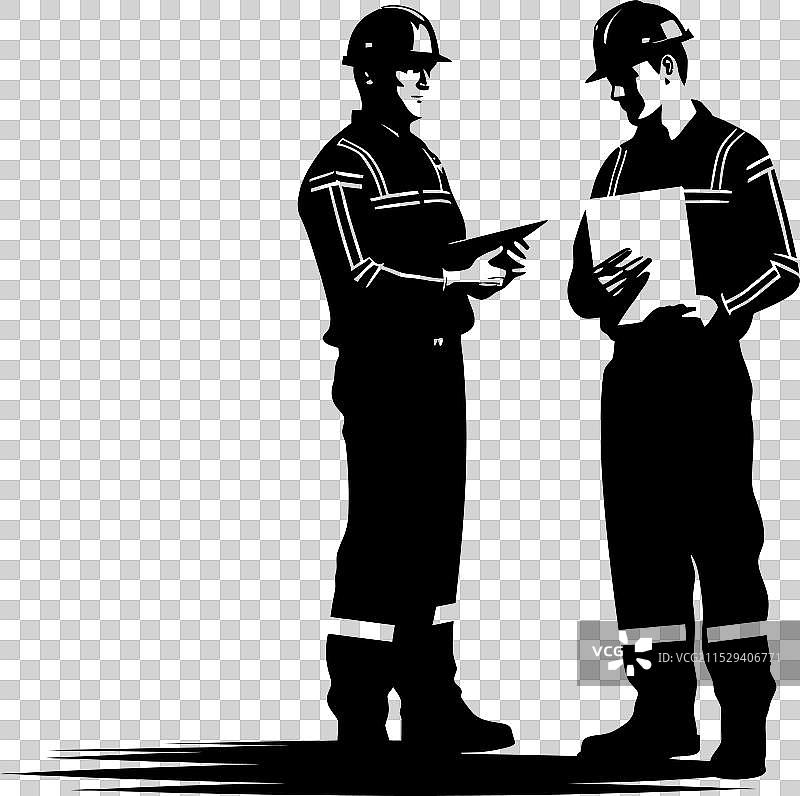 蓝图兄弟会工程师手持计划书图片素材