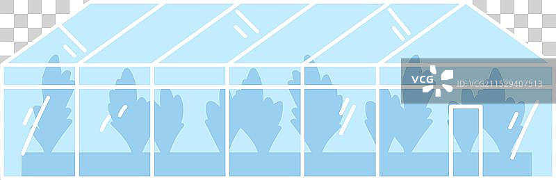 温室颜色图标，玻璃建筑内正在生长的植物图片素材