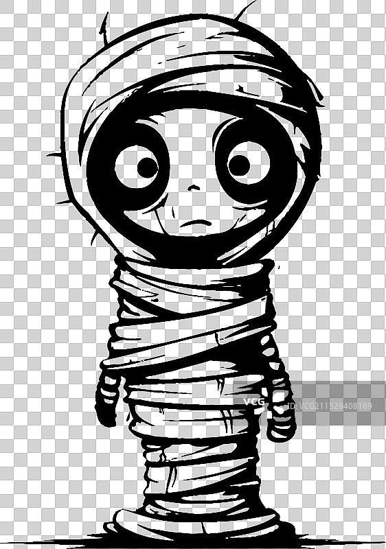 复古的可怕甜心木乃伊标志，阴森可怖图片素材